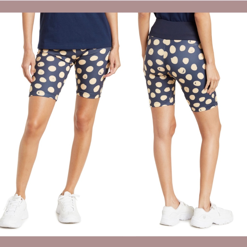 NWT Adidas x FARM RIO [ Small ] Dots Bike Shorts in Ink/Almost‎ Lime